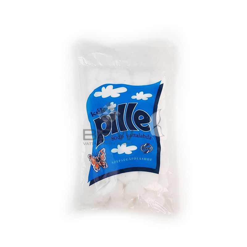 Kék Pille, white cotton balls, 80 pieces 