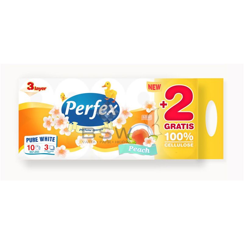 Boni Perfex Parfüme Essence, 100% cellulose toilet paper, peach