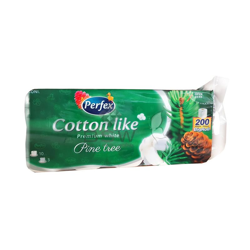 Boni Perfex Cotton Like Premium White, 100% cellulose toilet paper, pine tree