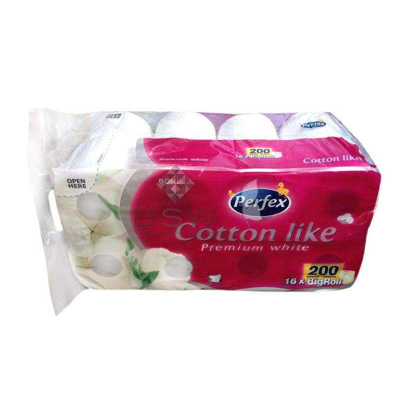 Boni Perfex Cotton Like Premium White, 100% cellulose toilet paper