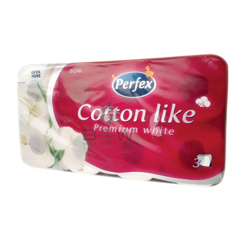 Boni Perfex Cotton Like Premium White, 100% cellulóz WC papír